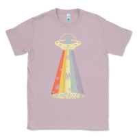 Lilac vintage alien weed pot leaf ufo abduction marijuana cannabis t shirt Classic Tee - linhVisuals