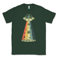 Sports Green vintage alien weed pot leaf ufo abduction marijuana cannabis t shirt Classic Tee - linhVisuals