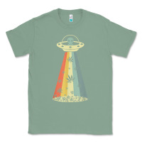 Sage vintage alien weed pot leaf ufo abduction marijuana cannabis t shirt Classic Tee - linhVisuals