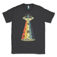 Smoke vintage alien weed pot leaf ufo abduction marijuana cannabis t shirt Classic Tee - linhVisuals