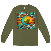 Army Green sunflower desert cactus turquoise crescent Long Sleeve Tee - Artiststas