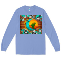 Colony Blue sunflower desert cactus turquoise crescent Long Sleeve Tee - Artiststas