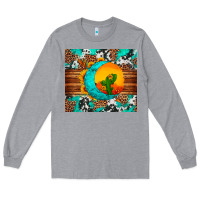 Heather Grey sunflower desert cactus turquoise crescent Long Sleeve Tee - Artiststas