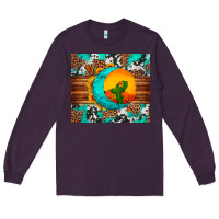 Plum sunflower desert cactus turquoise crescent Long Sleeve Tee - Artiststas