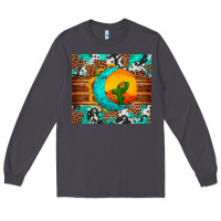 Smoke sunflower desert cactus turquoise crescent Long Sleeve Tee - Artiststas