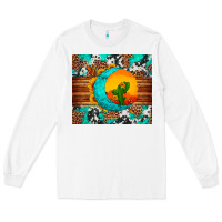 White sunflower desert cactus turquoise crescent Long Sleeve Tee - Artiststas