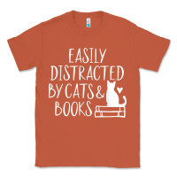 Copper easily distracted by cats and books   cute book lover t shirt Classic Tee - linhVisuals