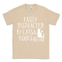 Mushroom easily distracted by cats and books   cute book lover t shirt Classic Tee - linhVisuals
