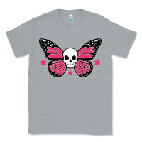 Heather Grey butterfly skull Classic Tee - linhVisuals