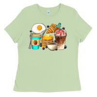 Matcha Breakfast Coffee Cups Ladies Tee - Artiststas