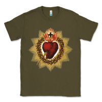 Army Green sacred heart of jesus catholic devotion t shirt Classic Tee - linhVisuals