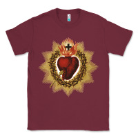 Burgundy sacred heart of jesus catholic devotion t shirt Classic Tee - linhVisuals