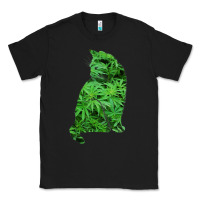 Black funny cannabis & cat lover marijuana weed smoker art t shirt Classic Tee - linhVisuals