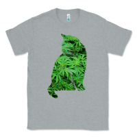 Heather Grey funny cannabis & cat lover marijuana weed smoker art t shirt Classic Tee - linhVisuals