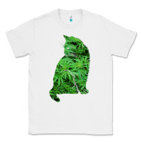 White funny cannabis & cat lover marijuana weed smoker art t shirt Classic Tee - linhVisuals