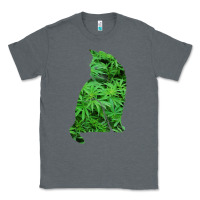 Charcoal Heather funny cannabis & cat lover marijuana weed smoker art t shirt Classic Tee - linhVisuals