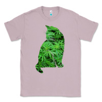 Lilac funny cannabis & cat lover marijuana weed smoker art t shirt Classic Tee - linhVisuals