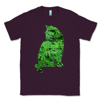 Plum funny cannabis & cat lover marijuana weed smoker art t shirt Classic Tee - linhVisuals