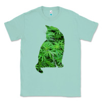 Seafoam funny cannabis & cat lover marijuana weed smoker art t shirt Classic Tee - linhVisuals