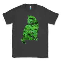 Smoke funny cannabis & cat lover marijuana weed smoker art t shirt Classic Tee - linhVisuals
