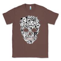 Chestnut funny pitbull skull dog skeleton halloween t shirt Classic Tee - linhVisuals