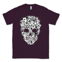 Plum funny pitbull skull dog skeleton halloween t shirt Classic Tee - linhVisuals