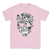 Bubblegum Pink funny pitbull skull dog skeleton halloween t shirt Classic Tee - linhVisuals