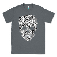 Charcoal Heather funny pitbull skull dog skeleton halloween t shirt Classic Tee - linhVisuals
