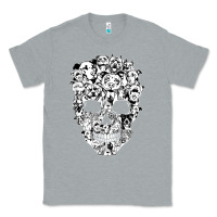 Heather Grey funny pitbull skull dog skeleton halloween t shirt Classic Tee - linhVisuals