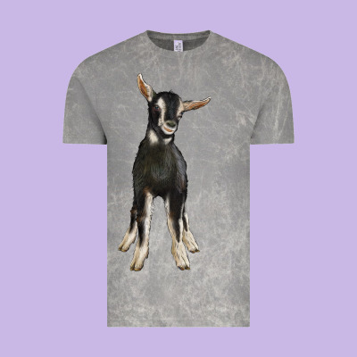 Hand Drawn Baby Alpine Goat Vintage Tee Designed By Lillyallendesigns