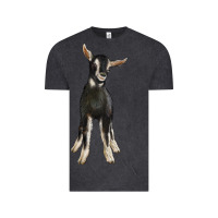 Vintage Black Hand Drawn Baby Alpine Goat Vintage Tee - LillyAllenDesigns
