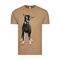 Vintage Coffee Hand Drawn Baby Alpine Goat Vintage Tee - LillyAllenDesigns