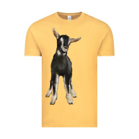 Vintage Mustard Hand Drawn Baby Alpine Goat Vintage Tee - LillyAllenDesigns