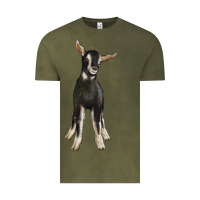 Vintage Olive Hand Drawn Baby Alpine Goat Vintage Tee - LillyAllenDesigns