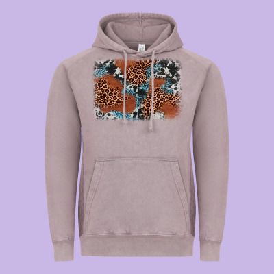 Leopard Cowhide Background Vintage Hoodie Designed By Barkaloodesign