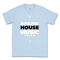 Dusty Blue soulful house music deep house edm premium t shirt Classic Tee - linhVisuals