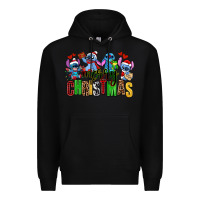 Black merry christmas stitch Premium Hoodie - AdoDesignShop