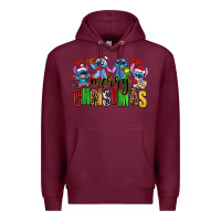 Burgundy merry christmas stitch Premium Hoodie - AdoDesignShop