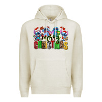 Oatmeal Heather merry christmas stitch Premium Hoodie - AdoDesignShop