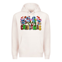 Pale Pink merry christmas stitch Premium Hoodie - AdoDesignShop