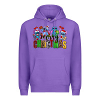 Purple merry christmas stitch Premium Hoodie - AdoDesignShop