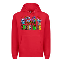 Red merry christmas stitch Premium Hoodie - AdoDesignShop