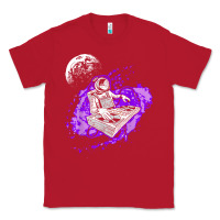 Red techno astronaut electronic music rave festival raver t shirt Classic Tee - linhVisuals