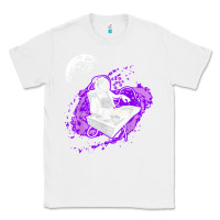 White techno astronaut electronic music rave festival raver t shirt Classic Tee - linhVisuals