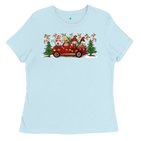 Baby Blue Christmas Gnome Truck Ladies Tee - Artiststas
