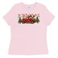 Bubblegum Pink Christmas Gnome Truck Ladies Tee - Artiststas