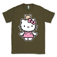 Army Green kitty Classic Tee - linhVisuals