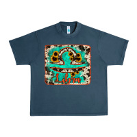 Midnight Navy libra turquoise cowhide Urban Heavy Tee - RanaPortraitStore