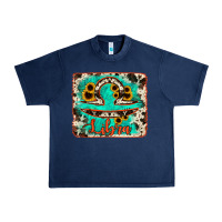 Navy libra turquoise cowhide Urban Heavy Tee - RanaPortraitStore