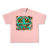 Salmon libra turquoise cowhide Urban Heavy Tee - RanaPortraitStore